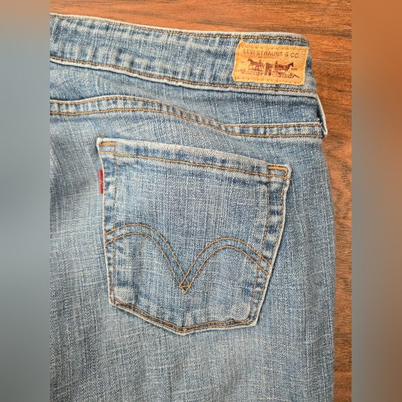 Levis 345 Jeans Blue Denim Medium Wash  Womens Size 12 Short Low Boot Cut - Picture 2 of 7